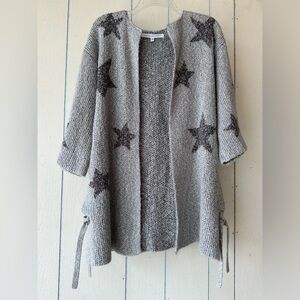 ANTHROPOLOGIE CUPCAKES & CASHMERE Cardigan Size XS Open Front Cozy Etoile Stars